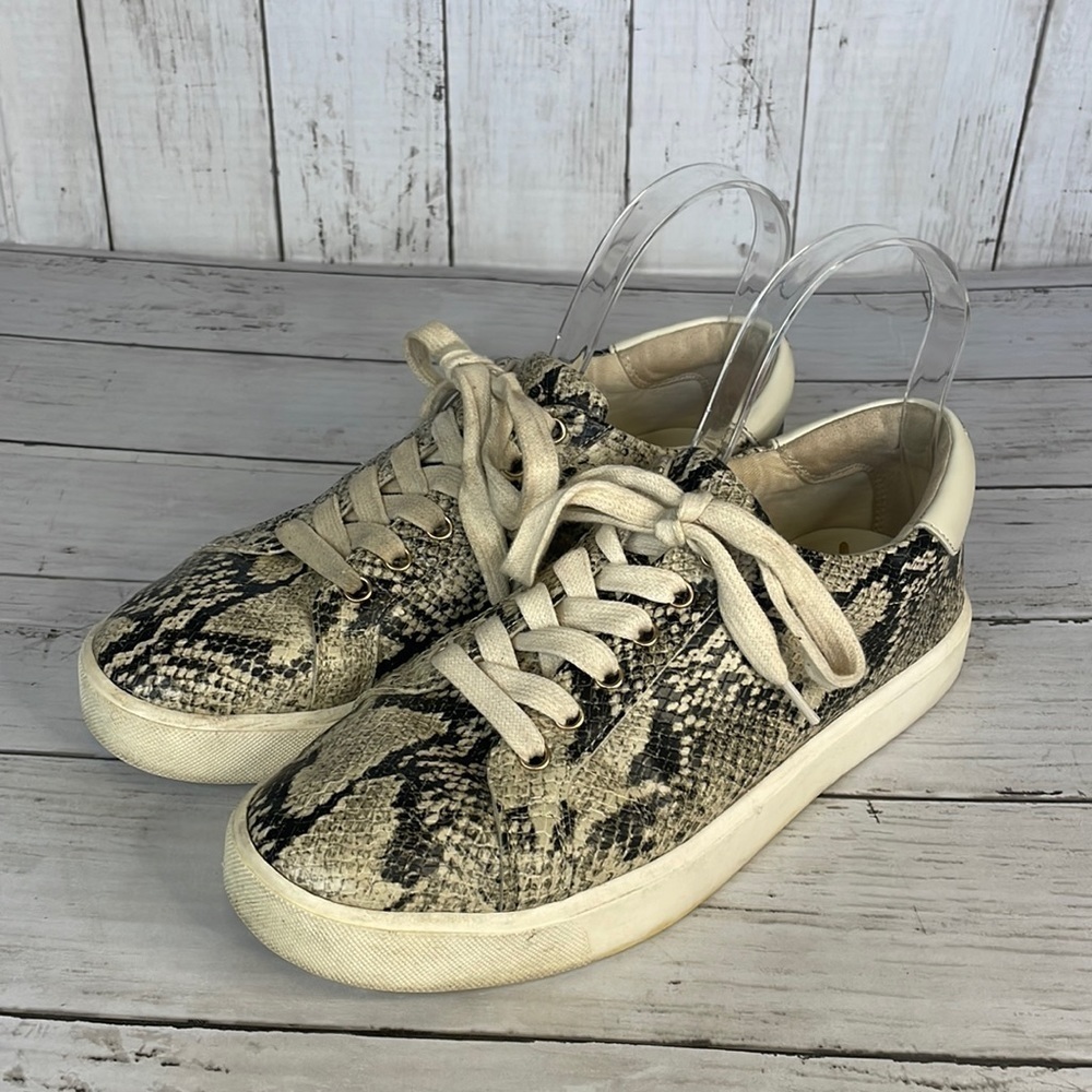 Sam Edelman Snakeskin Embossed Faux Leather Sneakers